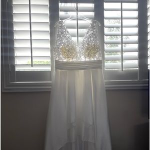 Wedding dress , ivory high/low style